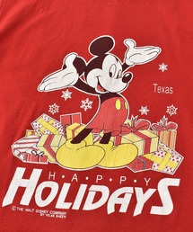 OLDMICKEY （オールドミッキー）の「【ヴィンテージ古着】90's Mickey / ミッキー HAPPY HOLIDAYS プリントTシャツ（Tシャツ/カットソー・メンズ）」