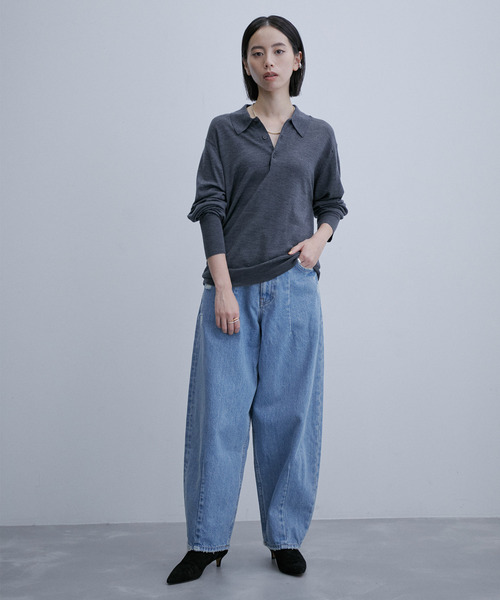 ADAM ET ROPE'（アダムエロペ）の「【サステナブル】フォルムデニム（デニムパンツ・レディース・サックスブルー/ブルー・38/36）」の17枚目の写真