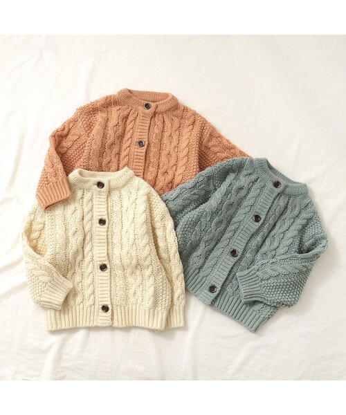 apres les cours（アプレレクール）の「【前後2WAY / 洗濯機でお洗濯OK】ざっくりニットカーディガン（カーディガン/ボレロ・キッズ・アイボリー/オレンジ/ミント・90/140/120/100）」の15枚目の写真