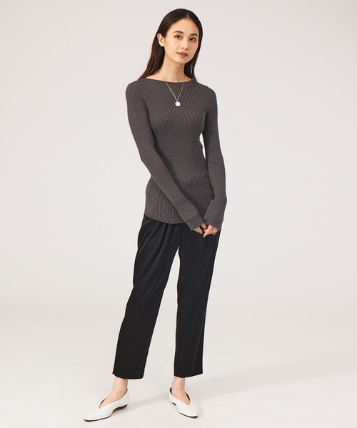 qualite（カリテ）の「アセテートサテンドロストパンツ（その他パンツ・レディース・ブラック/ピンクベージュ・40/38/36/34）」の6枚目の写真