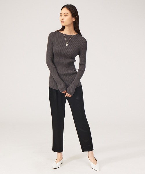 qualite（カリテ）の「アセテートサテンドロストパンツ（その他パンツ・レディース・ブラック/ピンクベージュ・40/38/36/34）」の7枚目の写真