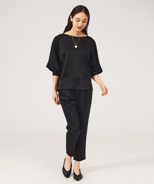 qualite（カリテ）の「アセテートサテンドロストパンツ（その他パンツ・レディース・ブラック/ピンクベージュ・40/38/36/34）」の9枚目の写真