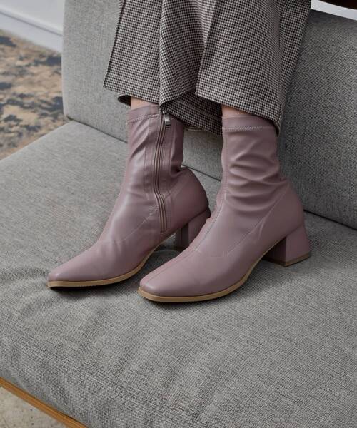RETRO GIRL（レトロガール）の「ストレッチショートブーツ（ブーツ・レディース・ナチュラル/ブラック/スモークピンク/ライトブラウン・MEDIUM/LARGE）」の13枚目の写真