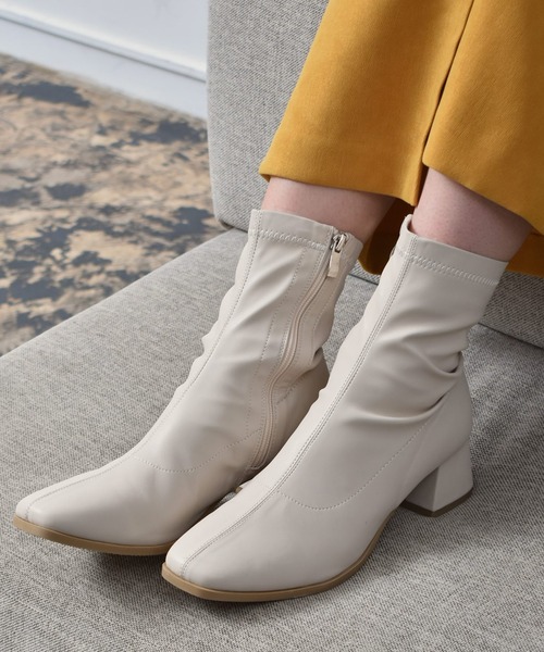 RETRO GIRL（レトロガール）の「ストレッチショートブーツ（ブーツ・レディース・ナチュラル/ブラック/スモークピンク/ライトブラウン・MEDIUM/LARGE）」の3枚目の写真