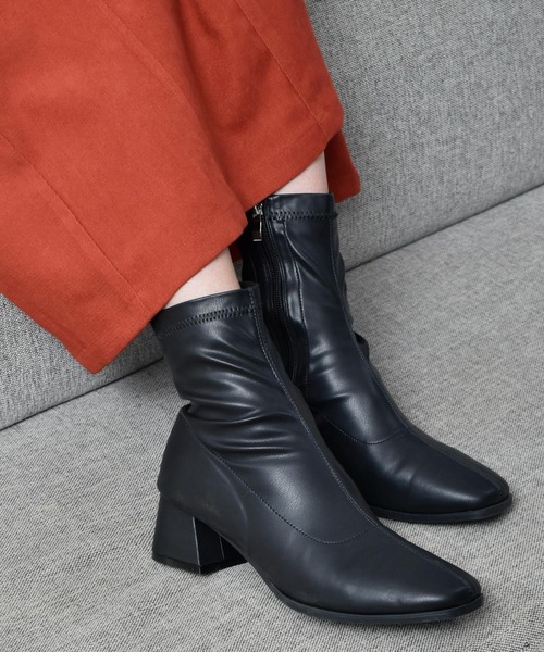 RETRO GIRL（レトロガール）の「ストレッチショートブーツ（ブーツ・レディース・ナチュラル/ブラック/スモークピンク/ライトブラウン・MEDIUM/LARGE）」の2枚目の写真