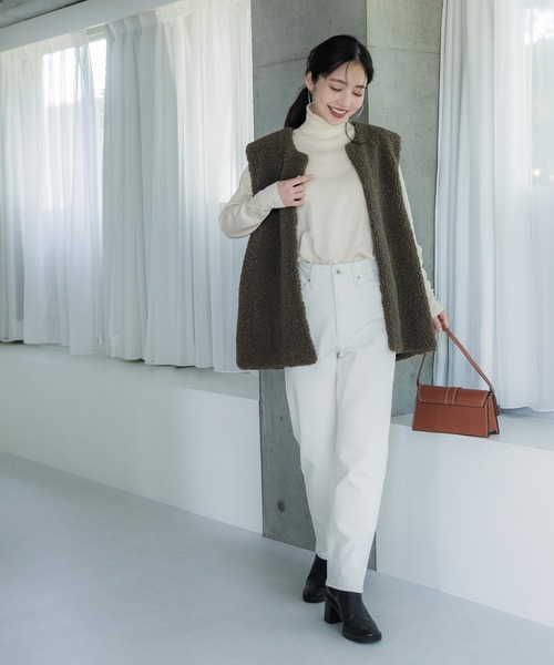 coca（coca）（コカ）の「【WEB限定セール】袖パールタートルニット（ニット/セーター・レディース・ブラック/グレイッシュベージュ/アイボリー/ネイビー・M/L/S）」の11枚目の写真