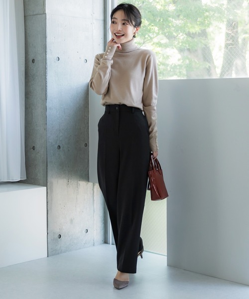 coca（coca）（コカ）の「【WEB限定セール】袖パールタートルニット（ニット/セーター・レディース・ブラック/グレイッシュベージュ/アイボリー/ネイビー・M/L/S）」の22枚目の写真