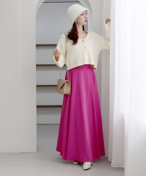 ROYAL PARTY(ロイヤルパーティー)の「【丈が選べる】ベルト付ワイドスカート(スカート・レディース・ベージュ/ピンク/ブラック・FREE/SHORT)」の6枚目の写真