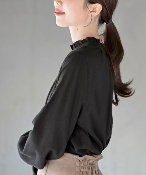 rps（アールピーエス）の「ネル起毛前後２ＷＡＹフリルブラウス（シャツ/ブラウス・レディース・ネイビー/アイボリー/マスタード/ブラック/ブラック系その他2/ベージュ系その他/オフホワイト・M/フリー）」の13枚目の写真