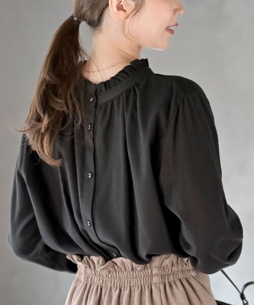 ネル起毛前後2WAYフリルブラウス（シャツ/ブラウス）｜rps（アール