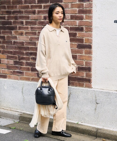 FREAK'S STORE(フリークスストア)の「TOWN CRAFT×FREAK'S STORE/タウンクラフト 別注 ポロニット(ニット/セーター・レディース・ブラック/グレー/オフホワイト/グリーン/ネイビー・フリ-)」の12枚目の写真