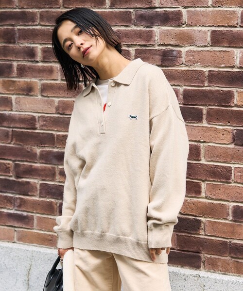 FREAK'S STORE(フリークスストア)の「TOWN CRAFT×FREAK'S STORE/タウンクラフト 別注 ポロニット(ニット/セーター・レディース・ブラック/グレー/オフホワイト/グリーン/ネイビー・フリ-)」の16枚目の写真