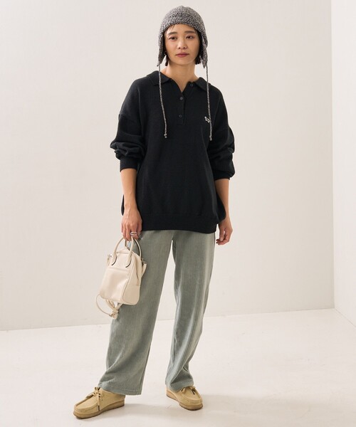 FREAK'S STORE(フリークスストア)の「TOWN CRAFT×FREAK'S STORE/タウンクラフト 別注 ポロニット(ニット/セーター・レディース・ブラック/グレー/オフホワイト/グリーン/ネイビー・フリ-)」の17枚目の写真