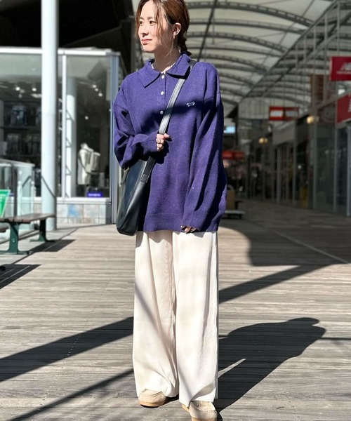 FREAK'S STORE(フリークスストア)の「TOWN CRAFT×FREAK'S STORE/タウンクラフト 別注 ポロニット(ニット/セーター・レディース・ブラック/グレー/オフホワイト/グリーン/ネイビー・フリ-)」の20枚目の写真