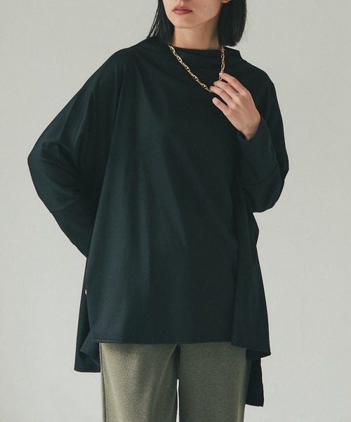 each（イーチ）の「ドルマンスリーブカットソー（Tシャツ/カットソー・レディース・ブラック/ネイビー/チャコールグレー・FREE）」の5枚目の写真