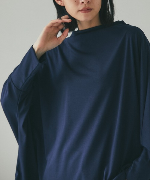 each（イーチ）の「ドルマンスリーブカットソー（Tシャツ/カットソー・レディース・ブラック/ネイビー/チャコールグレー・FREE）」の6枚目の写真
