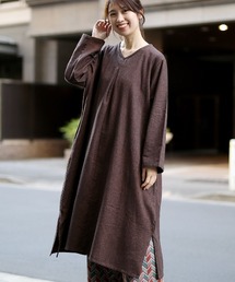 Shanti Shanti メランジ起毛ツイルワンピース【WEB限定】