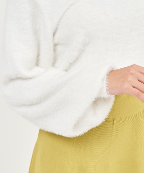 ROYAL PARTY(ロイヤルパーティー)の「シャギーニットトップス(ニット/セーター・レディース・ブラウン/ピンク/オフホワイト/ブラック・FREE)」の9枚目の写真