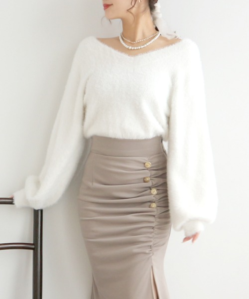 ROYAL PARTY(ロイヤルパーティー)の「シャギーニットトップス(ニット/セーター・レディース・ブラウン/ピンク/オフホワイト/ブラック・FREE)」の17枚目の写真