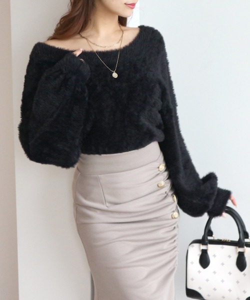 ROYAL PARTY(ロイヤルパーティー)の「シャギーニットトップス(ニット/セーター・レディース・ブラウン/ピンク/オフホワイト/ブラック・FREE)」の19枚目の写真