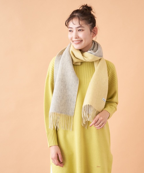 en recre（アンレクレ）の「カラーマフラー（マフラー・レディース・オフホワイト/LT.PINK/レモンイエロー/グレー/ブラック・FREE）」の4枚目の写真