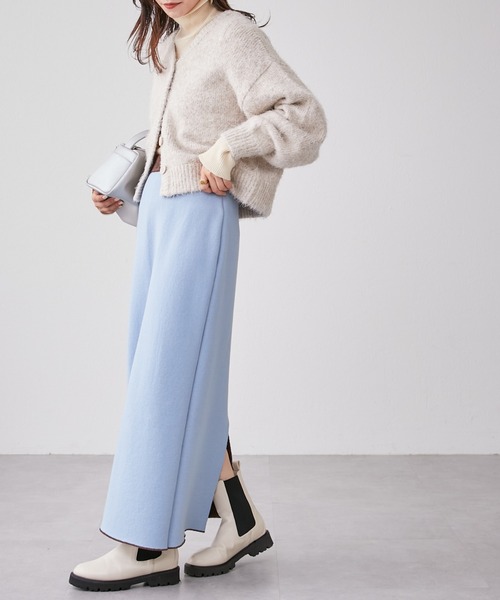 CIAOPANIC TYPY（チャオパニックティピー）の「モールヤーンWフェイスニットラインスカート（スカート・レディース・ネイビー/ブラウン/イエロー・ONE SIZE）」の11枚目の写真