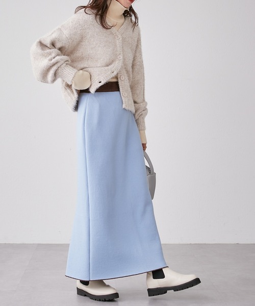 CIAOPANIC TYPY（チャオパニックティピー）の「モールヤーンWフェイスニットラインスカート（スカート・レディース・ネイビー/ブラウン/イエロー・ONE SIZE）」の14枚目の写真