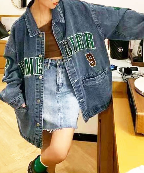 EPICKS(エピックス)の「刺繍デニムジャケット/Gジャン(デニムジャケット・レディース・ブルー・S/M/L)」の4枚目の写真