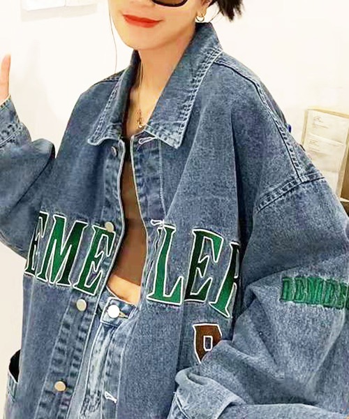 EPICKS(エピックス)の「刺繍デニムジャケット/Gジャン(デニムジャケット・レディース・ブルー・S/M/L)」の5枚目の写真