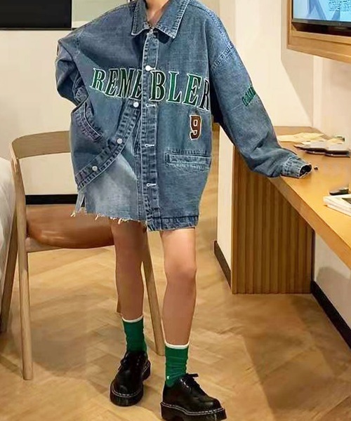 EPICKS(エピックス)の「刺繍デニムジャケット/Gジャン(デニムジャケット・レディース・ブルー・S/M/L)」の7枚目の写真