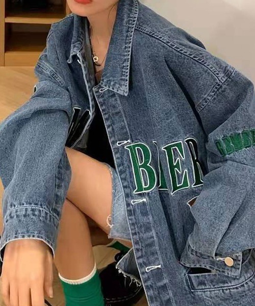 EPICKS(エピックス)の「刺繍デニムジャケット/Gジャン(デニムジャケット・レディース・ブルー・S/M/L)」の8枚目の写真