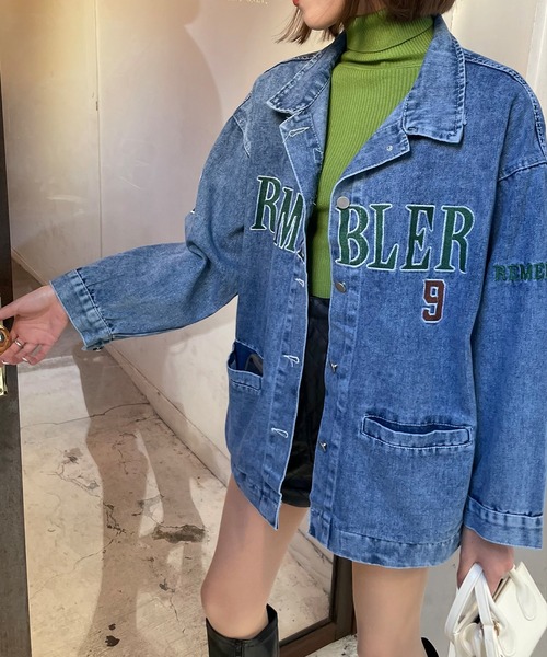 EPICKS(エピックス)の「刺繍デニムジャケット/Gジャン(デニムジャケット・レディース・ブルー・S/M/L)」の10枚目の写真