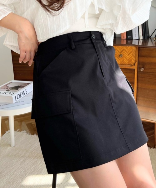 moment+（モーメントプラス）の「ミニカーゴスカート（スカート・レディース・アイボリー/ベージュ/カーキ/ブラック・M/S/L）」の18枚目の写真