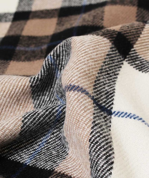 14+（イチヨンプラス）の「ウォッシャブルチェックストール（ストール/ショール・レディース・レッド/グレー/ブルー/オレンジ/イエロー・FREE）」の11枚目の写真