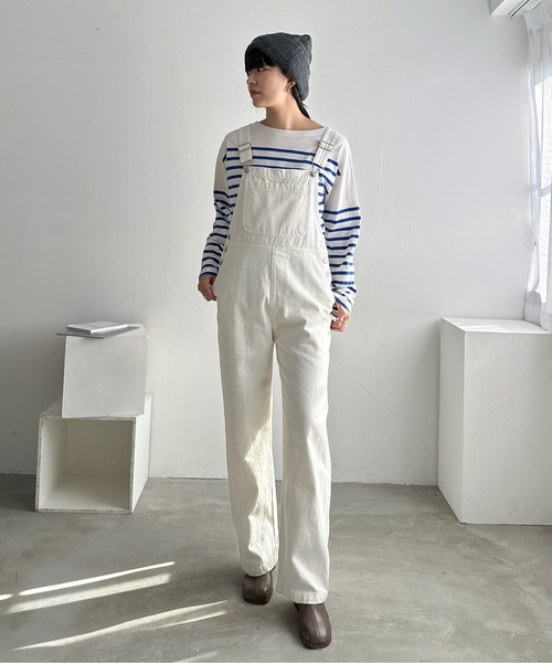 EPIMI E'PIMMY(エピミエピミー)の「カラーデニムオーバーサロペット(サロペット/オーバーオール・レディース・ブラック/オフホワイト/ネイビー/モカ/グリーン/ピンク・MEDIUM)」の2枚目の写真