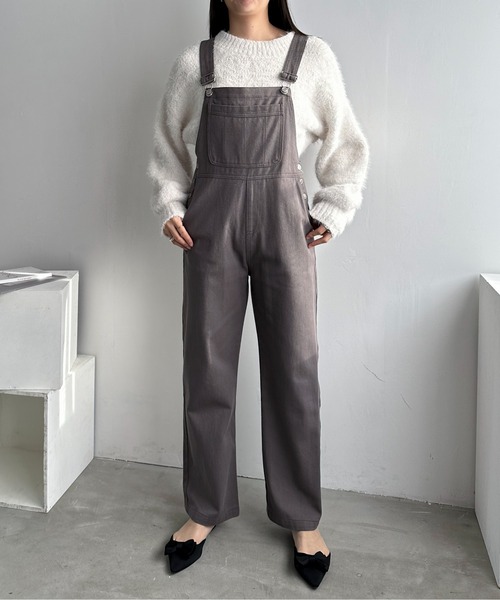 EPIMI E'PIMMY(エピミエピミー)の「カラーデニムオーバーサロペット(サロペット/オーバーオール・レディース・ブラック/オフホワイト/ネイビー/モカ/グリーン/ピンク・MEDIUM)」の14枚目の写真