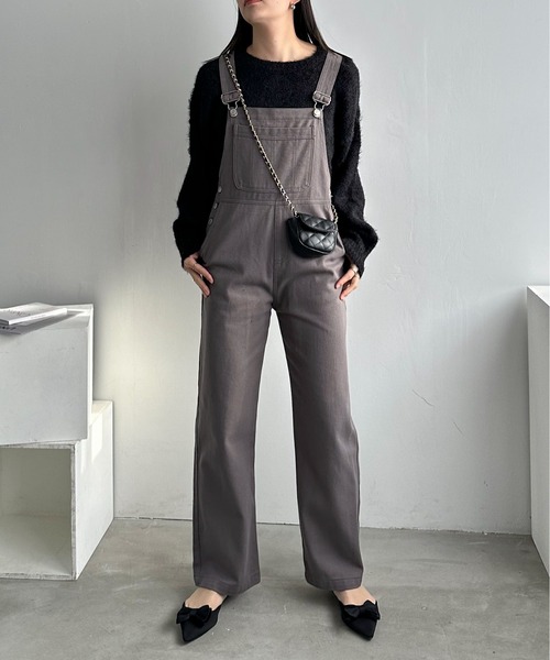 EPIMI E'PIMMY(エピミエピミー)の「カラーデニムオーバーサロペット(サロペット/オーバーオール・レディース・ブラック/オフホワイト/ネイビー/モカ/グリーン/ピンク・MEDIUM)」の13枚目の写真