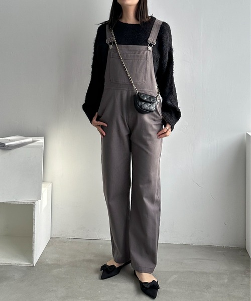 EPIMI E'PIMMY(エピミエピミー)の「カラーデニムオーバーサロペット(サロペット/オーバーオール・レディース・ブラック/オフホワイト/ネイビー/モカ/グリーン/ピンク・MEDIUM)」の12枚目の写真