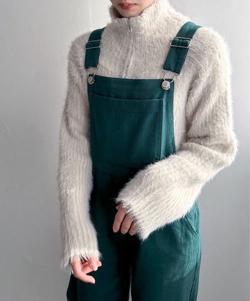 EPIMI E'PIMMY(エピミエピミー)の「カラーデニムオーバーサロペット(サロペット/オーバーオール・レディース・ブラック/オフホワイト/ネイビー/モカ/グリーン/ピンク・MEDIUM)」の19枚目の写真