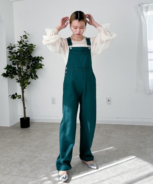 EPIMI E'PIMMY(エピミエピミー)の「カラーデニムオーバーサロペット(サロペット/オーバーオール・レディース・ブラック/オフホワイト/ネイビー/モカ/グリーン/ピンク・MEDIUM)」の22枚目の写真