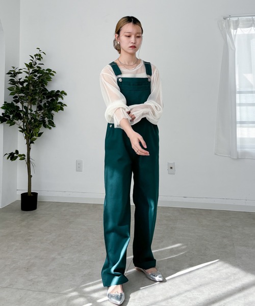 EPIMI E'PIMMY(エピミエピミー)の「カラーデニムオーバーサロペット(サロペット/オーバーオール・レディース・ブラック/オフホワイト/ネイビー/モカ/グリーン/ピンク・MEDIUM)」の21枚目の写真