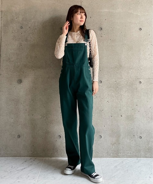 EPIMI E'PIMMY(エピミエピミー)の「カラーデニムオーバーサロペット(サロペット/オーバーオール・レディース・ブラック/オフホワイト/ネイビー/モカ/グリーン/ピンク・MEDIUM)」の11枚目の写真