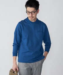 *SHIPS:〈抗菌・防臭加工〉テレワーク ビズ 鹿の子 クルーネック ポケット Tシャツ(ロンT)