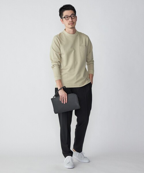 SHIPS（シップス）の「*SHIPS:〈抗菌・防臭加工〉テレワーク ビズ 鹿の子 クルーネック ポケット Tシャツ(ロンT)（Tシャツ/カットソー・メンズ・グレー/ナチュラル/ベージュ/ロイヤルブルー・SMALL/MEDIUM/LARGE/X-LARGE/XX-LARGE）」の8枚目の写真