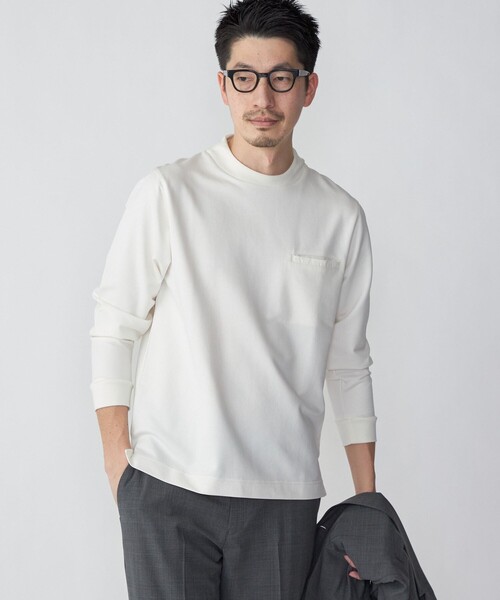 SHIPS（シップス）の「*SHIPS:〈抗菌・防臭加工〉テレワーク ビズ 鹿の子 クルーネック ポケット Tシャツ(ロンT)（Tシャツ/カットソー・メンズ・グレー/ナチュラル/ベージュ/ロイヤルブルー・SMALL/MEDIUM/LARGE/X-LARGE/XX-LARGE）」の20枚目の写真