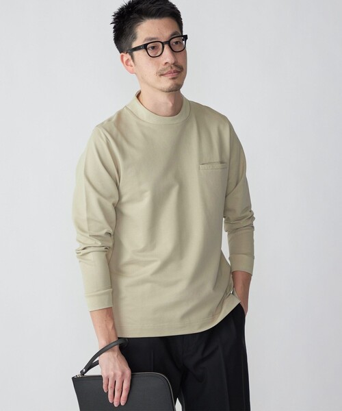 SHIPS（シップス）の「*SHIPS:〈抗菌・防臭加工〉テレワーク ビズ 鹿の子 クルーネック ポケット Tシャツ(ロンT)（Tシャツ/カットソー・メンズ・グレー/ナチュラル/ベージュ/ロイヤルブルー・SMALL/MEDIUM/LARGE/X-LARGE/XX-LARGE）」の21枚目の写真