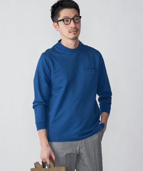 SHIPS（シップス）の「*SHIPS:〈抗菌・防臭加工〉テレワーク ビズ 鹿の子 クルーネック ポケット Tシャツ(ロンT)（Tシャツ/カットソー・メンズ・グレー/ナチュラル/ベージュ/ロイヤルブルー・SMALL/MEDIUM/LARGE/X-LARGE/XX-LARGE）」の22枚目の写真