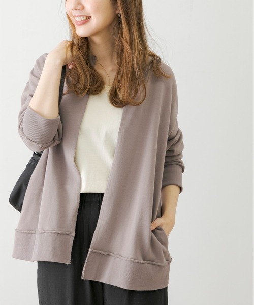 URBAN RESEARCH Sonny Label（アーバンリサーチサニーレーベル）の「スウェットカーディガン（カーディガン/ボレロ・レディース・ブラック/ベージュ系その他/ライトグレー/ミント・FREE）」の3枚目の写真