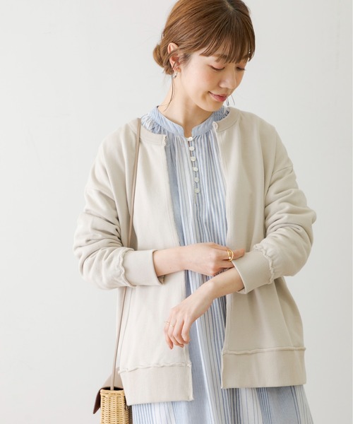 URBAN RESEARCH Sonny Label（アーバンリサーチサニーレーベル）の「スウェットカーディガン（カーディガン/ボレロ・レディース・ブラック/ベージュ系その他/ライトグレー/ミント・FREE）」の2枚目の写真