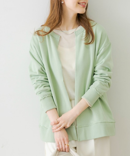 URBAN RESEARCH Sonny Label（アーバンリサーチサニーレーベル）の「スウェットカーディガン（カーディガン/ボレロ・レディース・ブラック/ベージュ系その他/ライトグレー/ミント・FREE）」の4枚目の写真